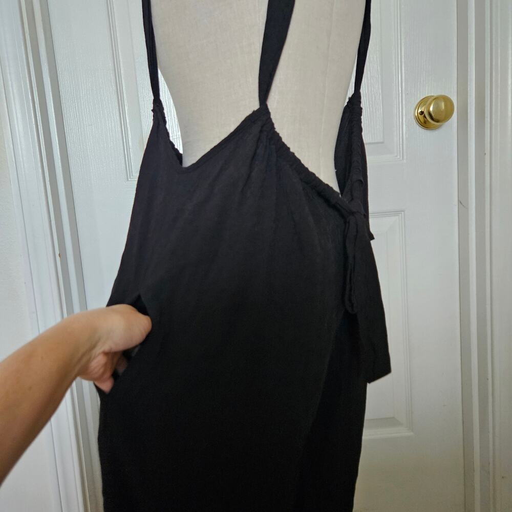 Final Touch Washed Woven Solid Suspender Style Jumpsuit Small - Picture 4 of 10